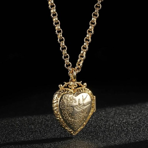 Women 9ct gold heart - gold, locket