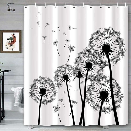 Black and white dandelion - black,