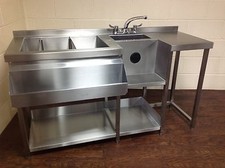 Blender Cocktail Bar Station, Stainless Steel, Bar Sink & Insulated Ice Well 