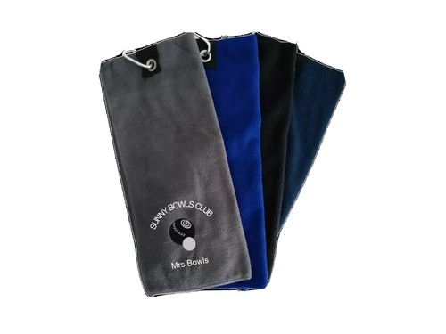 Personalised lawn bowls - lawn, towel