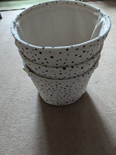 Three Matching Fabric Storage Bins Cream And Black