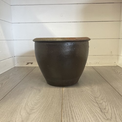 Vintage glazed terracotta pot