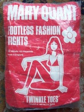 Vintage 1970s Mary Quant Silver Footless Tights