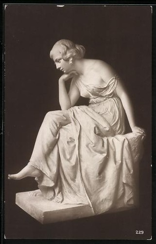 Postcard pensive woman in - pensive,