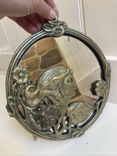 Brass wall mirror - brass,