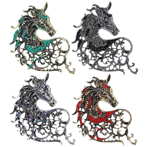 Horse brooch vintage zinc - vintage,