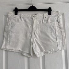 Tesco Florence & Fred White Distressed Denim Shorts , Size 18