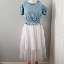 New Liz Lisa blue white cold shoulder tulle dress kawaii Japanese jfashion cute