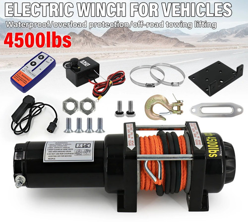 Electric winch 4500lbs 12v - electric,