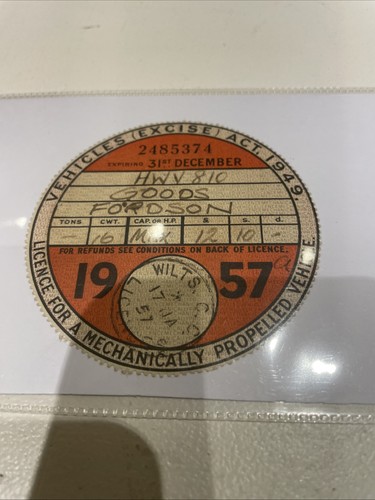 1957 tax disc - 1957,