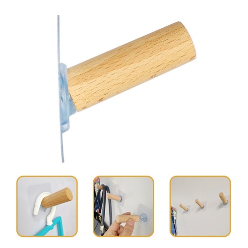 4pcs reusable wooden peg - 4pcs, hooks