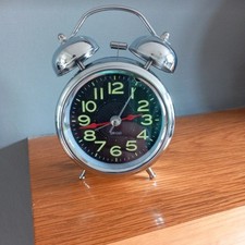 funky retro alarm clock with double bell