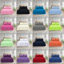 WEAVERS: 3 Pcs Luxurious Frilled Valance Deep Fitted Sheet, With Pillowcase Pair