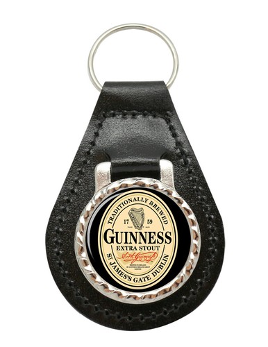 Guinness leather key fob - guinness,