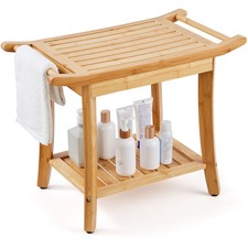 Bamboo Wood Shower Bench Bath