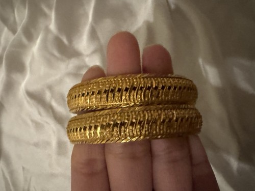 Gold plated bangles - gold,