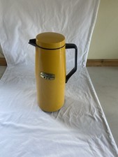 Vintage yellow thermos flask jug 1970’s tall picnic jug 1 litre insulated 