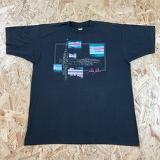 Vintage 1990s Single Stitch Flute Parts Musical Instrument T Shirt Black XL