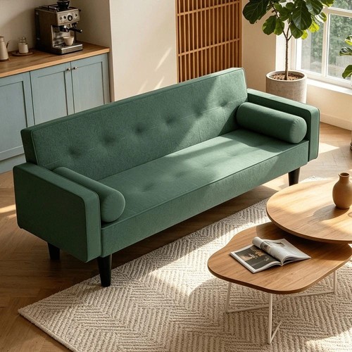 Dark green velvet sofa - velvet,
