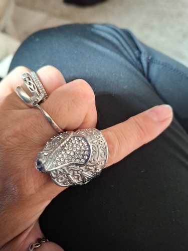 Silver tone saddle ring size - , u