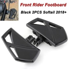 Black Front Driver Mini Footboards Footpeg For Harley Softail Low Rider FXBB 18+