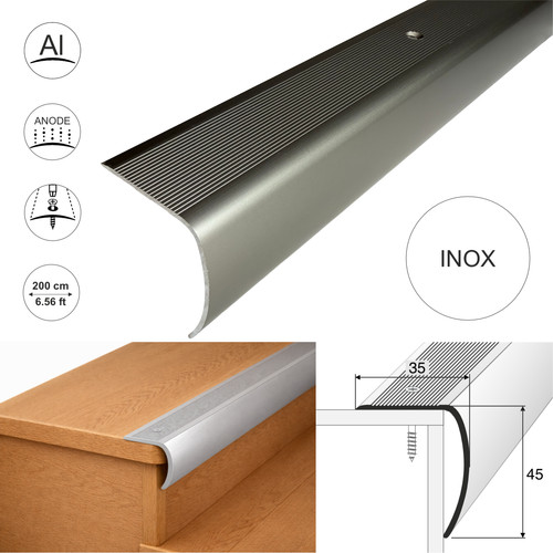 Aluminium stair nosing - aluminium,