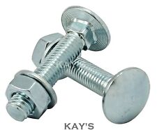 M10 CARRIAGE BOLTS WITH NUTS & WASHERS CUP SQUARE COACH SCREWS ZINC PLATED 10mm 
