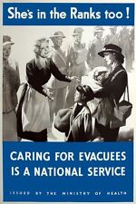WB65 Vintage Shes In The Ranks Too Evacuees WW2 World War II Poster A2/A3/A4