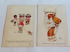 Mabel Lucie Attwell 2 X Antique Postcards Posted 1921 & 1925 Humour & Romance