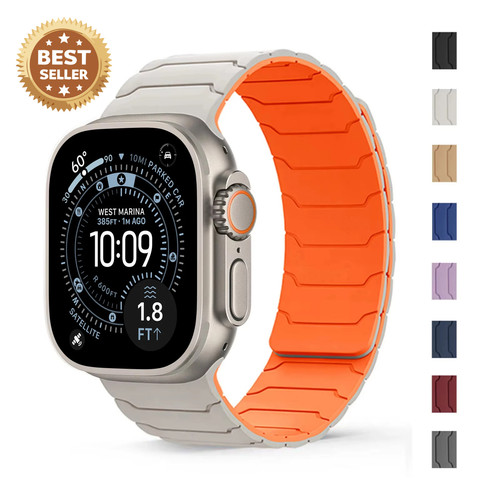 Magnetic silicone strap band - silicone,