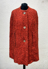 Vintage thick wool orange cape - wool,