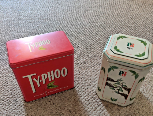 Vintage typhoo tea - tin, caddy/