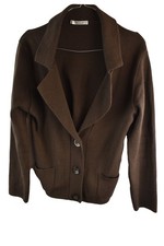 ARTIGIANO Brown Knitwear Cardigan Jumper Chest size 38" Womens Button Up Wool