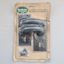 Black Antique Malleable Iron Handle/Level Lock Set - Complete with Fixings