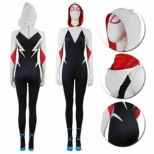 Girls Into the Spider Verse Gwen Stacy Jumpsuits Spiderman Fancy Cosplay Costume