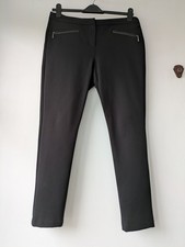 M&S Autograph Smart Black Cigarette Trousers Size UK 14 Medium Worn Once