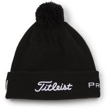 TITLEIST TOUR GOLF POMPOM BOBBLE HAT BLACK BRAND NEW