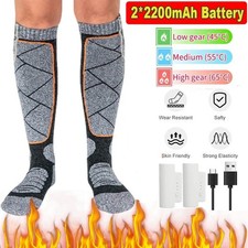 Winter Electric Heated Socks Battery Rechargeable Warm Socks Foot Warmer Outdoor