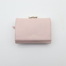 Ted Baker Pink Pebbled Leather Wallet Jeweled Kiss-Lock Coin Purse Zip Pocket