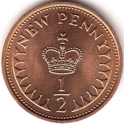 Uncirculated coins half - 1/2p,