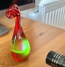 Vintage Murano Sommerso  Red and Uranium Glass Swan or Duck