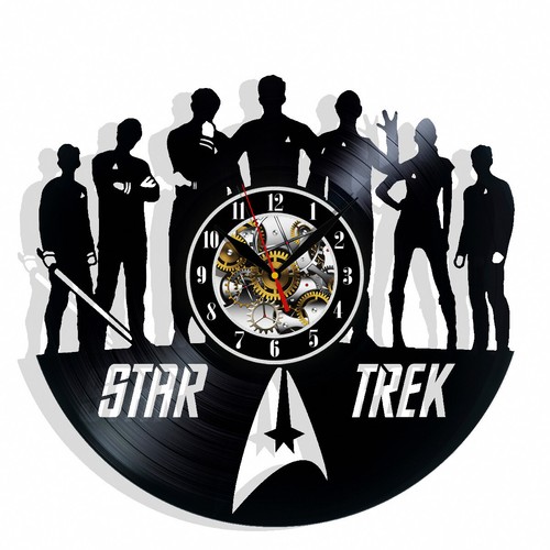 Star trek vinyl wall clock - star,