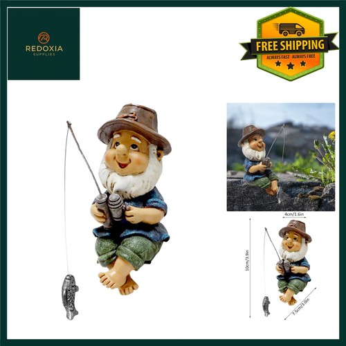Charming outdoor fishing gnome - outdoor,