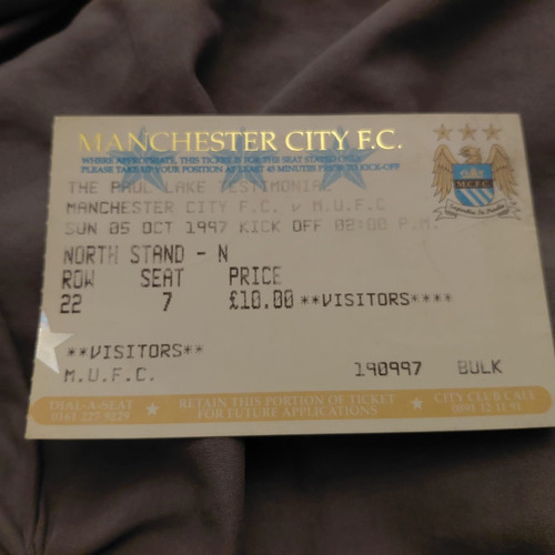 Ticket stub manchester - manchester, v