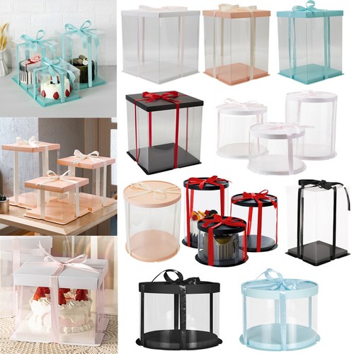 Clear round cube favour - clear, box