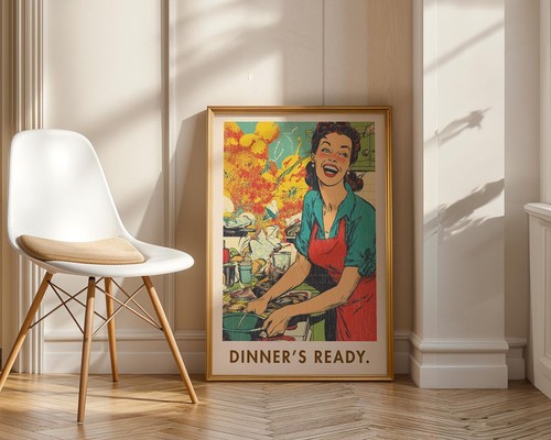 Retro kitchen poster funny - retro,