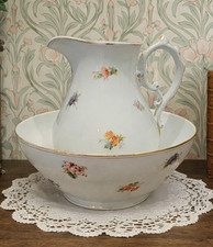 Vintage Floral Wash Jug & Bowl