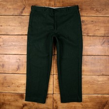 Vintage Johnson Woolen Mills Wool Pants Trousers 42x31 USA Made 80s Mens Green