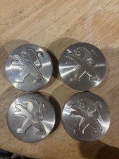 (54) Set Of 4 Used Genuine Peugeot Alloy Wheel Centre Caps 60mm Silver