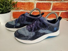 BOYS TIMBERLAND UK 4 EU 37 NAVY BLUE SUEDE LACE UP TRAINERS SNEAKERS SHOES KIDS